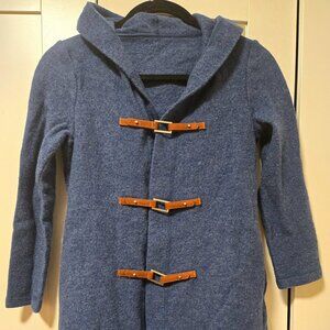 Women's vintage hooded toggle lined coat jacket